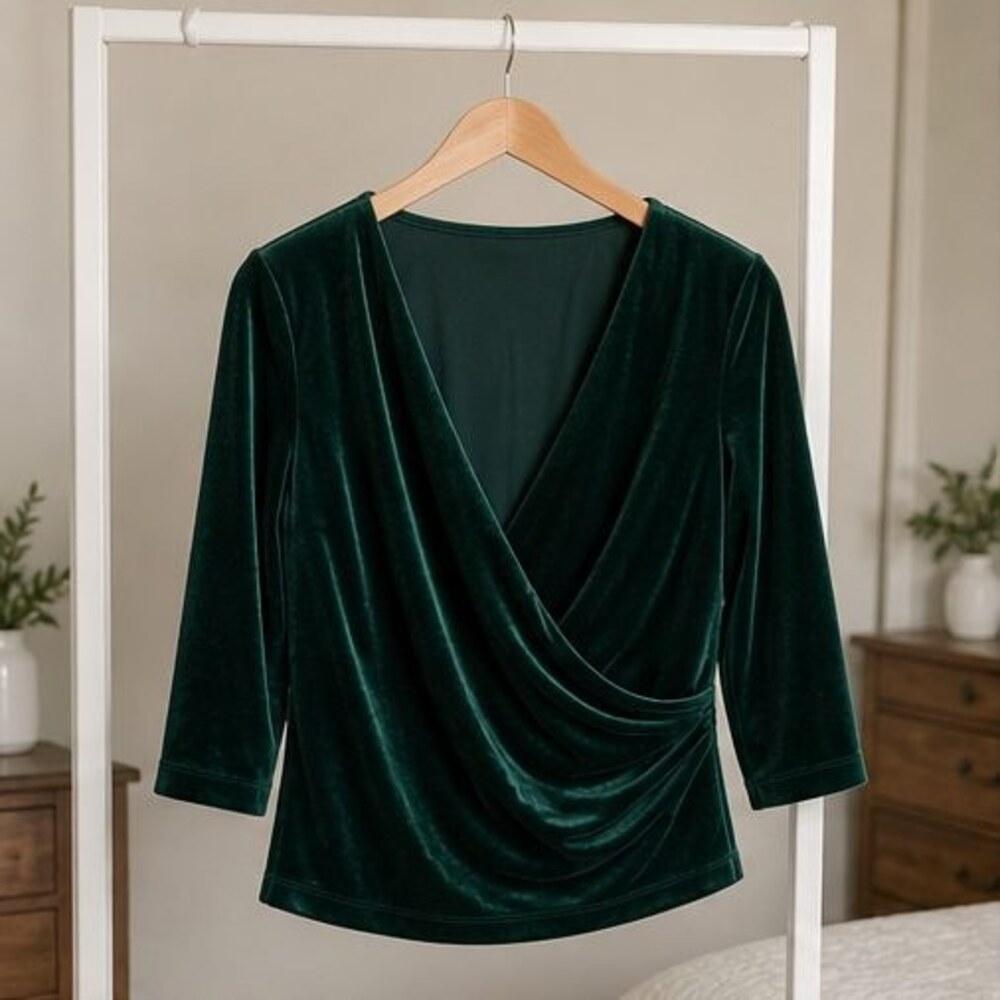 Sage Wrap Blouse